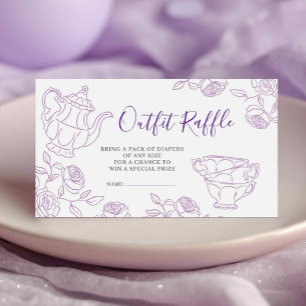 Lilac Toile Tee Party Outfit Raffle Begleitkarte