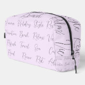 Lilac Trendy Moderne Sommerferien Worte Waschbeutel (Rechte Ecke)