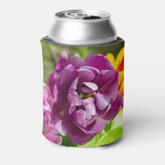 Lilac tulips an einem sonnigen Tag Dosenkühler (Kanne Rückseite)