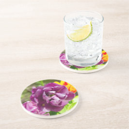 Lilac tulips an einem sonnigen Tag Getränkeuntersetzer