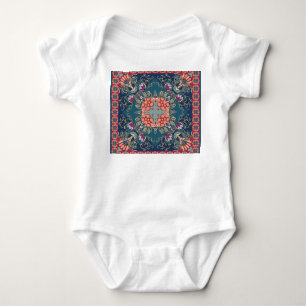 Lilac Tulpe Blume, Zierrahmen mit Blumen. Baby Strampler