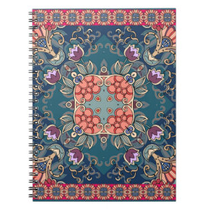 Lilac Tulpe Blume, Zierrahmen mit Blumen. Notizblock