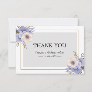 Lilac und Beige Blume Flat Danke Karte