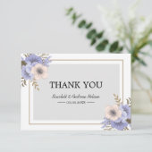 Lilac und Beige Blume Flat Danke Karte (Stehend Vorderseite)