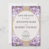 Lilac und Beige Wedding Save The Date (Vorderseite)