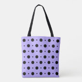 Lilac und Black Polka Dot Tote Bag Tasche (Rückseite)