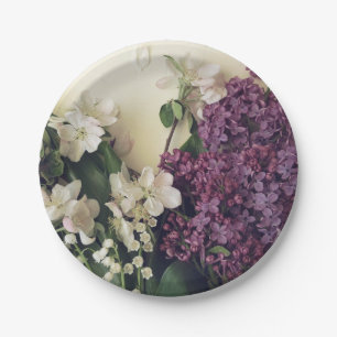 Lilac und Blüten Pappteller