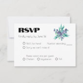 Lilac und Bright Green Botanical Wedding RSVP Karte (Vorderseite)