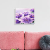 Lilac und Burgundy Blumengestreifte Canvas Print Leinwanddruck (Insitu (Wohnzimmer))