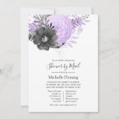 Lilac und Charcoal Baby oder Brautparty per Mail Einladung (Vorderseite)