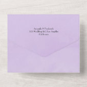 Lilac und Charcoal Floral Wedding All In One Einladung (Rückseite)