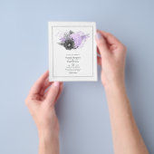 Lilac und Charcoal Floral Wedding Flyer (Gruppe)