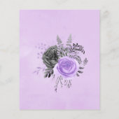 Lilac und Charcoal Floral Wedding Flyer (Hinten)