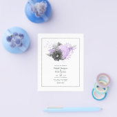 Lilac und Charcoal Floral Wedding Flyer (Einzeln)