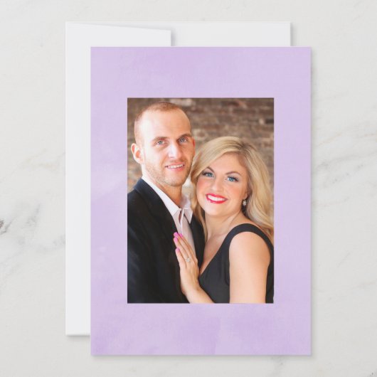 Lilac und Charcoal Floral Wedding Foto Save The Date (Rückseite)