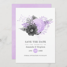 Lilac und Charcoal Floral Wedding