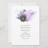 Lilac und Charcoal QR Code UAWG Wedding Einladung (Vorderseite)