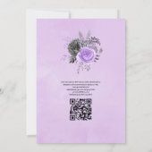 Lilac und Charcoal QR Code UAWG Wedding Einladung (Rückseite)