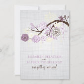 Lilac und Cream Blume Rustikale Hochzeit Einladung (Rückseite)