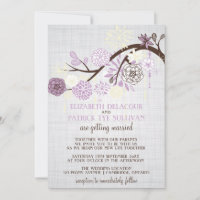 Lilac und Cream Blume Rustikale Hochzeit Einladung