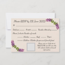 Lilac- und Creme-Response-Karte RSVP Karte