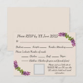 Lilac- und Creme-Response-Karte RSVP Karte (Vorne/Hinten)