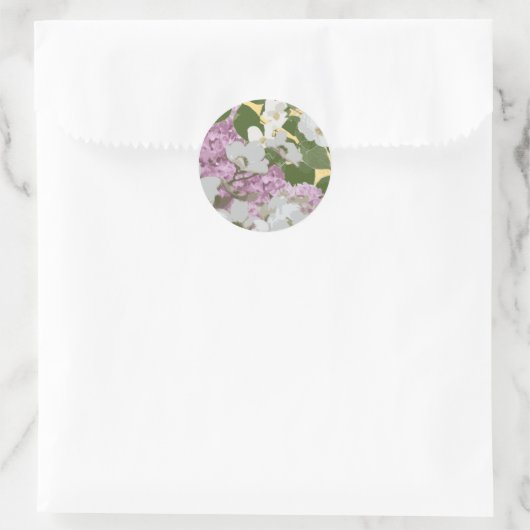 Lilac und Dogwood Runder Aufkleber (Tasche)