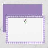 Lilac und Gingham Einladung (Vorne/Hinten)