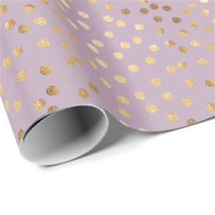 Lilac und Gold Glitzer City Dots Geschenkwrap Geschenkpapier