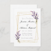 Lilac und Gold speichern die Daten Einladung (Vorne/Hinten)