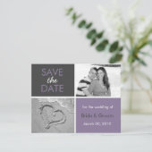Lilac- und Grau-Save the Date-Fotokarten Save The Date (Stehend Vorderseite)
