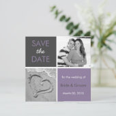 Lilac- und Grau-Save the Date-Fotokarten Save The Date (Stehend Vorderseite)
