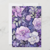 Lilac und Gray Floral Wedgram Einladung (Rückseite)