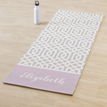Lilac und Gray Trellis Monogram | Editierbare Farb