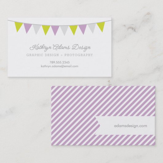 Lilac und Green Bunting Banner Visitenkarte (Vorne/Hinten)