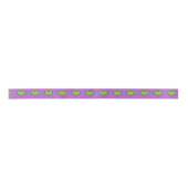 Lilac und Green Hearts Ribbon Satinband (Vorderseite)