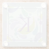 Lilac und Green Pastel Lichtmuster Monogramm Glasuntersetzer (Rückseite)