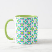 Lilac- und Green-Retro-Blumenmuster Tasse (Links)