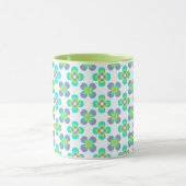 Lilac- und Green-Retro-Blumenmuster Tasse (Zentrum)