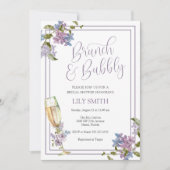 Lilac und Lavender Brunch und Bubbly Brautparty Einladung (Vorderseite)