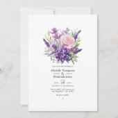 Lilac und Lavender Floral Wedding Einladung (Vorderseite)