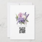 Lilac und Lavender Floral Wedding Einladung (Rückseite)