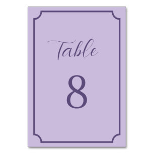 Lilac und Lavender Script Wedding Tischnummer