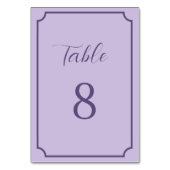 Lilac und Lavender Script Wedding Tischnummer (Rückseite)