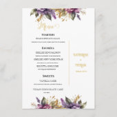 Lilac und Lavender Vineyard Wedding Menükarte (Vorderseite)