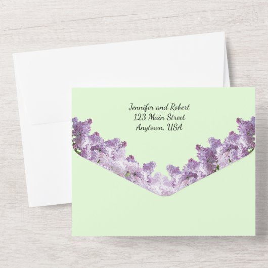 Lilac und Light Sage All In One Einladung (Rückseite)