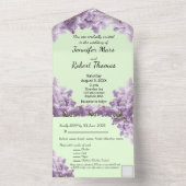Lilac und Light Sage All In One Einladung (Innen)