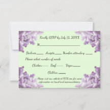 Lilac- und Light Sage RSVP-Karte