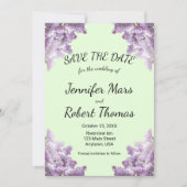 Lilac und Light Sage Wedding Save The Date (Vorderseite)