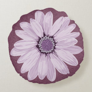 Lilac und Lila Blume Rundes Kissen
